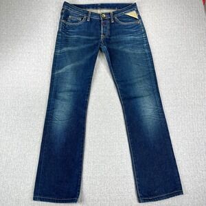 Replay Bootcut Jeans Women 26x32 Fits 29x29.5 Blue Dark Wash Low Rise whiskered